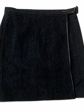 Ralph Lauren Blue Label Wool Herringbone Wrap Mini Skirt Size 4